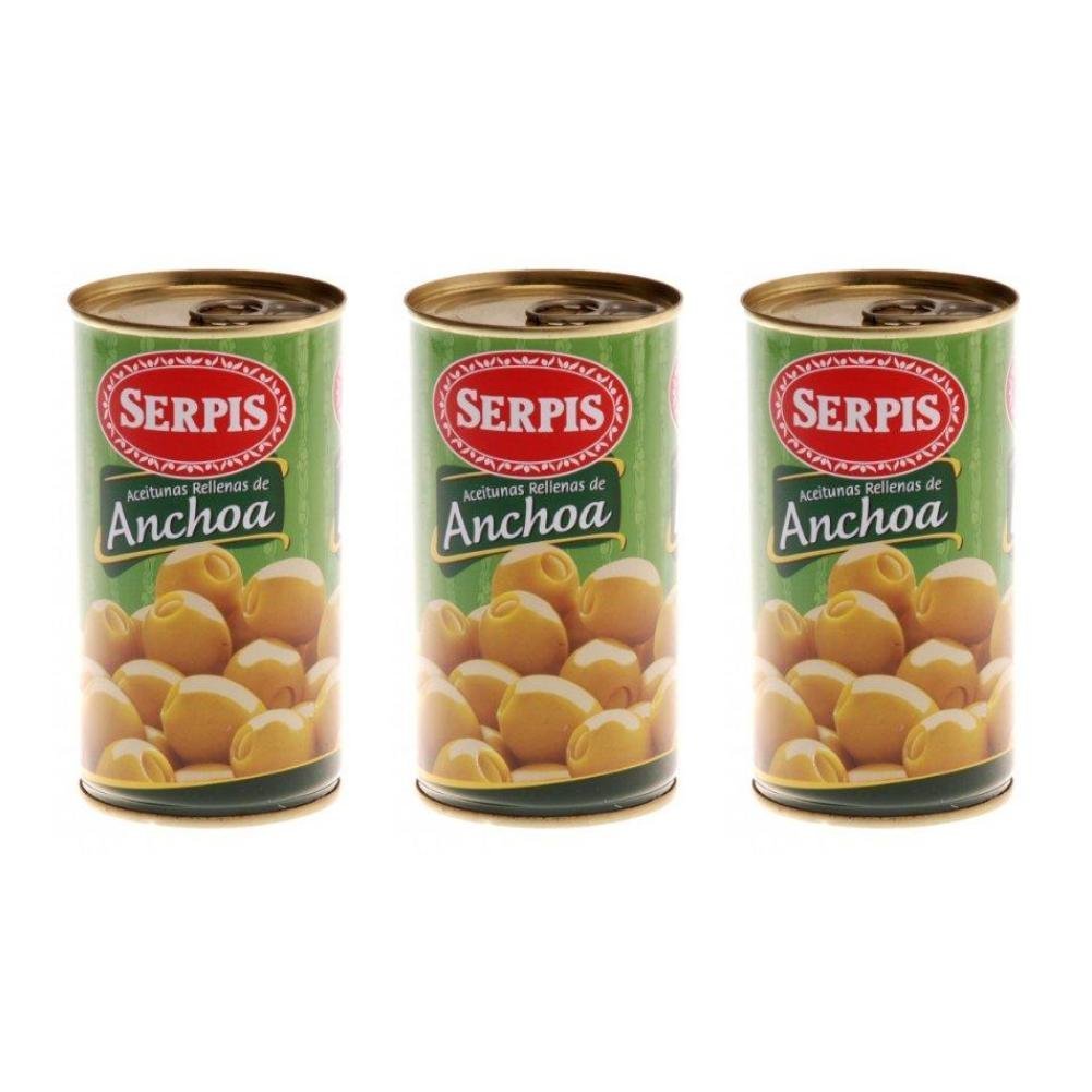 Serpis Anchoa Olives Spanish Green Olives Stuffed With Anchovy 150 gram