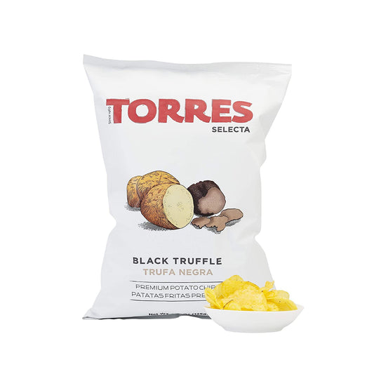 Torres Black Truffle Premium Potato Chips Big Bag (4.41 Oz/125g) [Patatas Fritas Sabor Trufa] - Imported