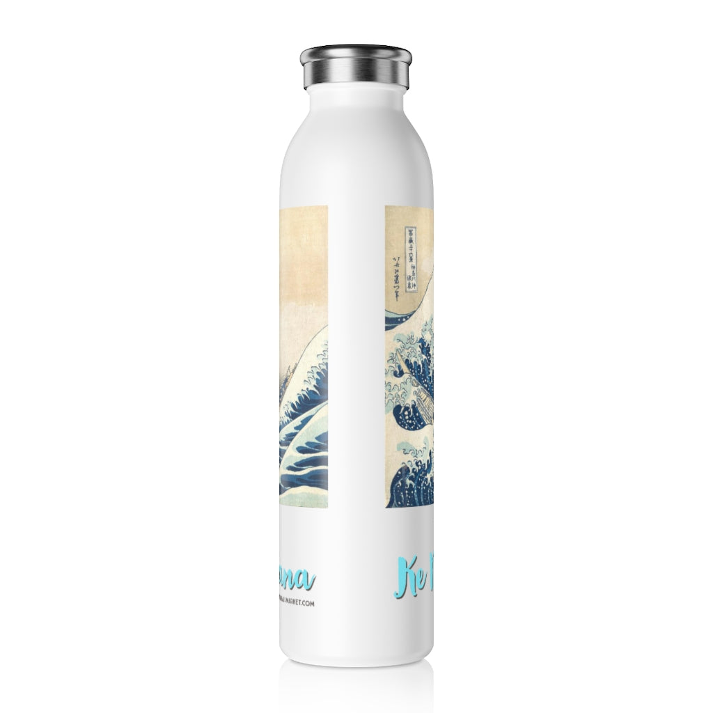 Wave Design Slim Water Bottle (Ke Nalu Nei Ka Moana)