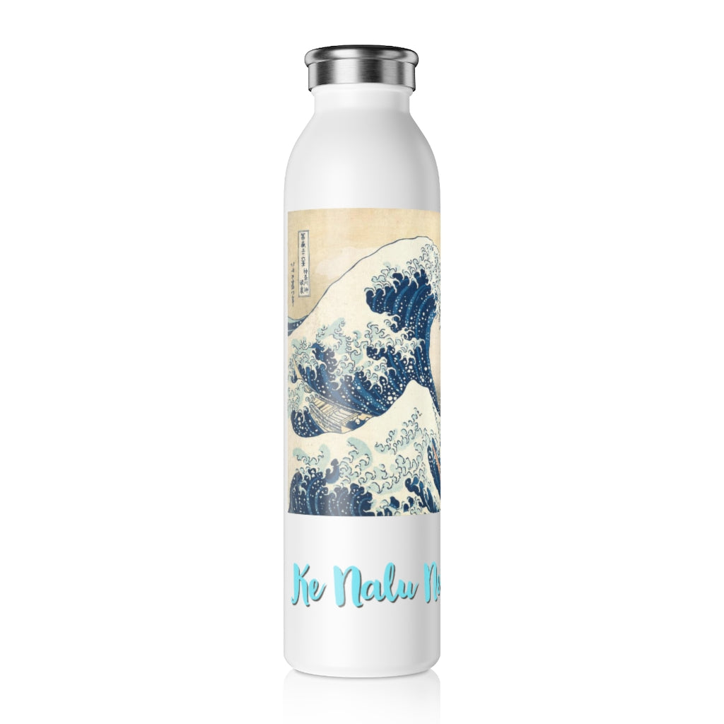 Wave Design Slim Water Bottle (Ke Nalu Nei Ka Moana)
