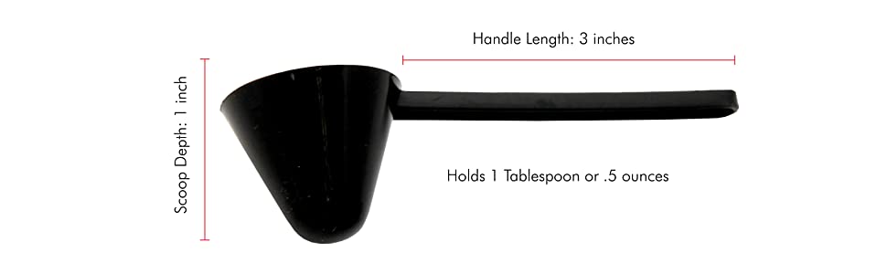 Chef Craft Classic Plastic Coffee Scoop, 1 ounce 2 piece set, Black