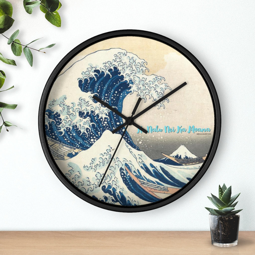 Wave Wall clock (Ke Nalu Nei Ka Moana)