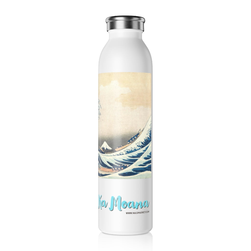 Wave Design Slim Water Bottle (Ke Nalu Nei Ka Moana)