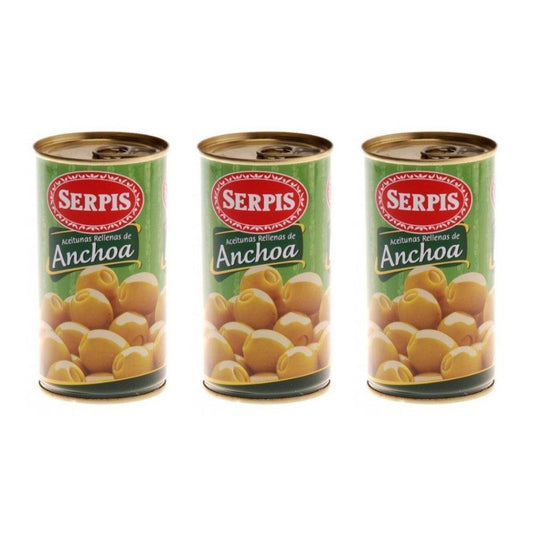 Serpis Anchoa Olives Spanish Green Olives Stuffed With Anchovy 150 gram