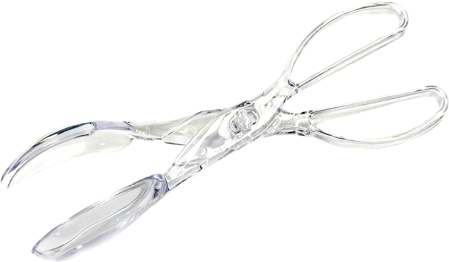 Chef Craft Premium Salad Scissor Tongs, 11.25 inch, Clear