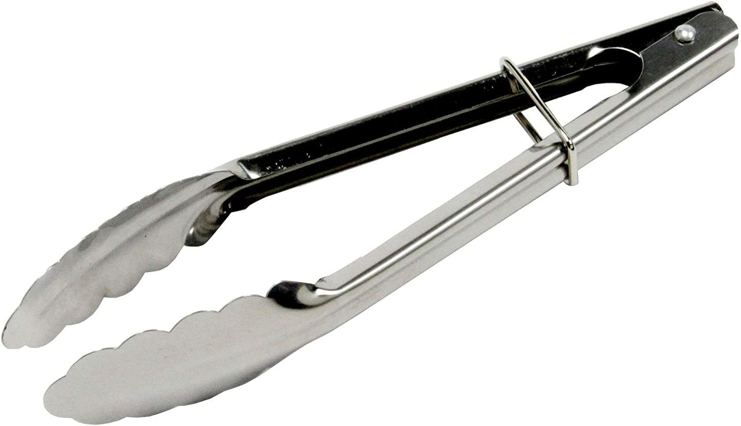 Chef Craft Classic Clam Shell Tongs, 9 inch, Stainless Steel