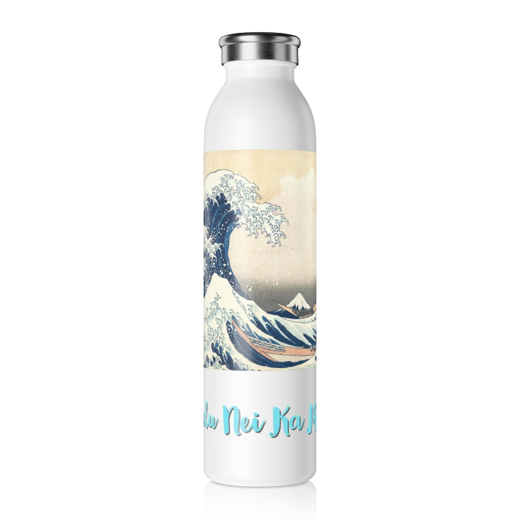 Wave Design Slim Water Bottle (Ke Nalu Nei Ka Moana)