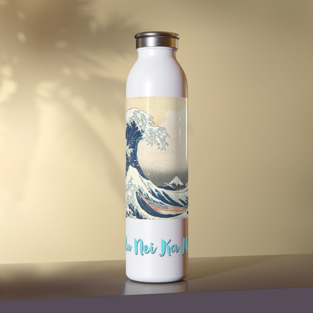 Wave Design Slim Water Bottle (Ke Nalu Nei Ka Moana)