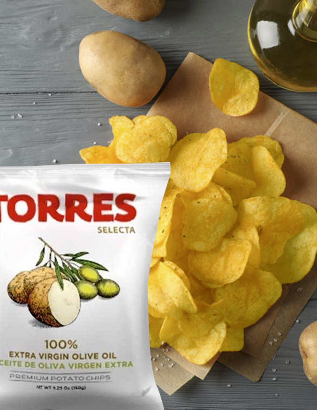 Patatas Fritas TORRES Potato Chips in Extra Virgin Olive Oil 50g by Torres