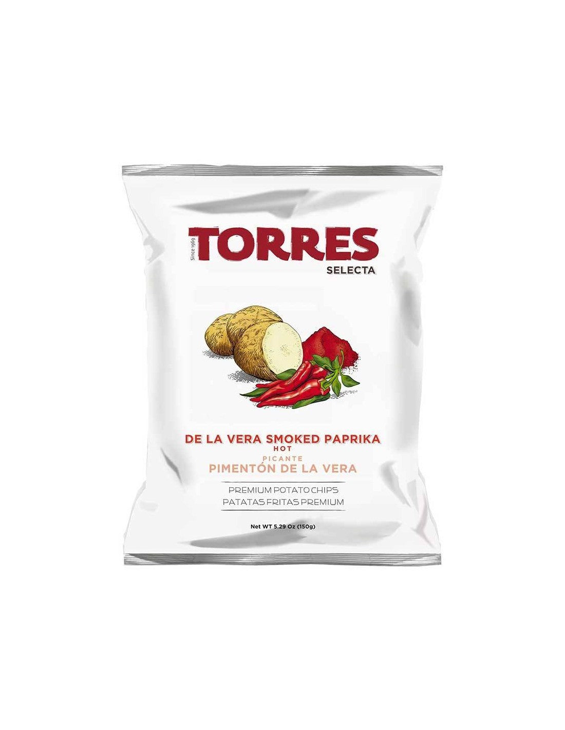 Torres Potato Chips Hot Smoked Paprika de la Vera 1.76oz/150g