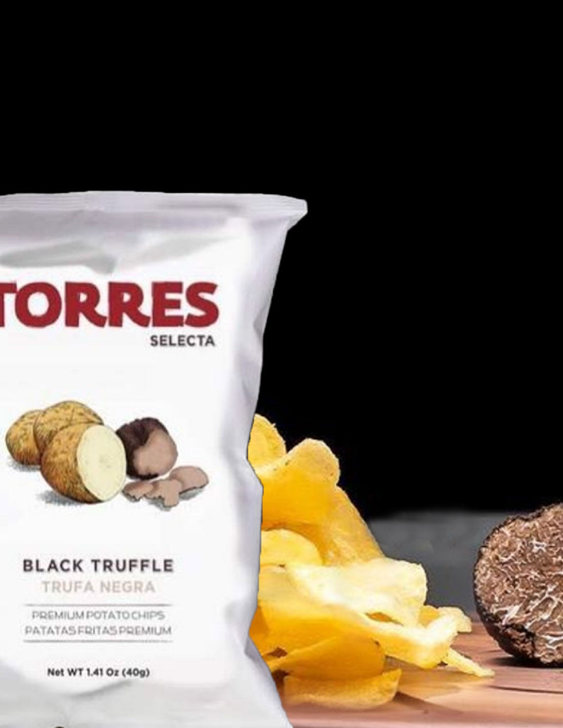 Torres Premium Potato Chips Black Truffle 1.41oz/40g